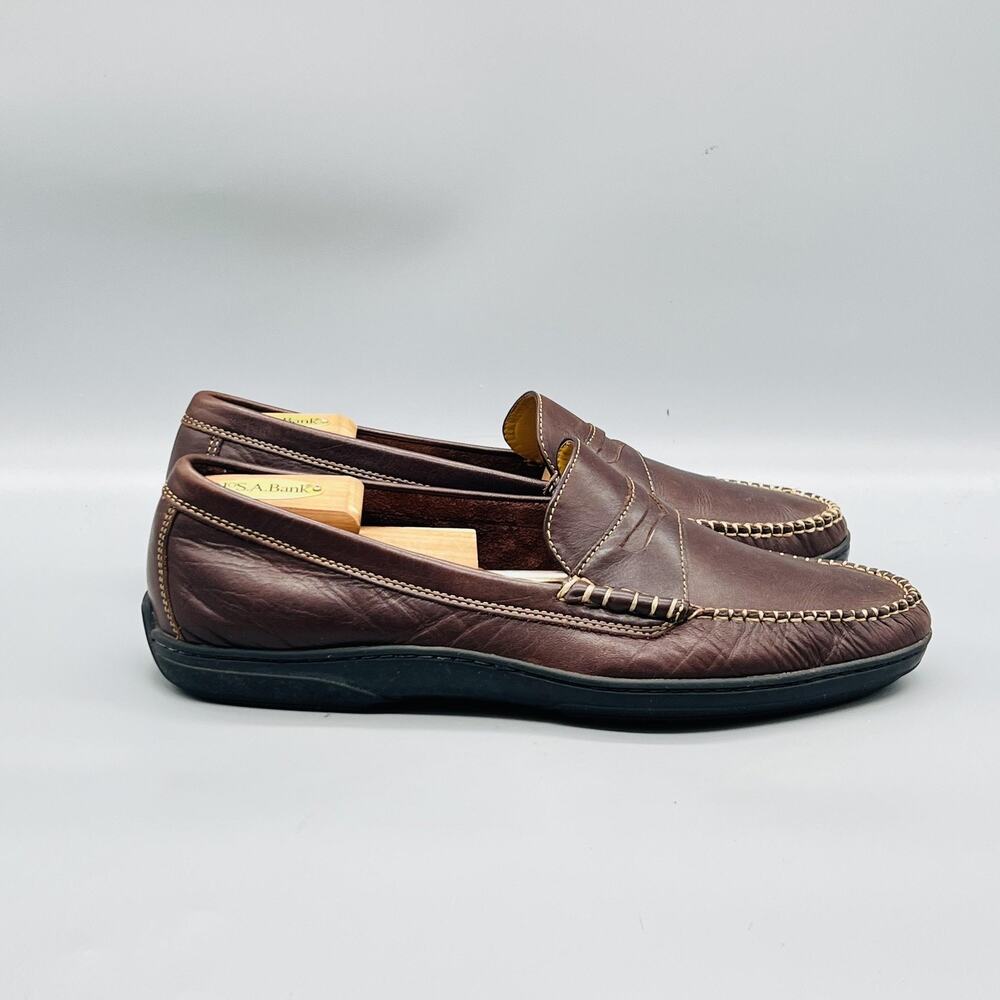 Cole Haan Shoes Mens 10 Brown Leather Moc Toe Penny Loafers Casual Comfort